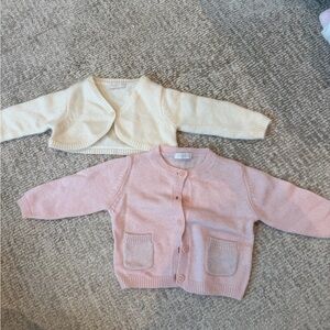 Il Gufo Cream and Pink Kids Cardigan Set